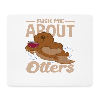 Seeotter Cartoon Frag Mich Über Otter - Mousepad (Querformat) - Weiß - Vorne