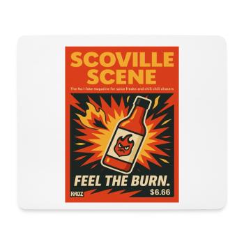 Scoville Scene Fire Flame Hot Sauce Magazine - Mouse Pad (horizontal) - white - Front