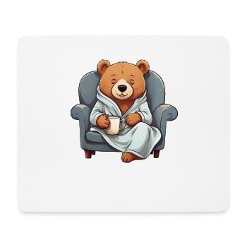 Ours câlin en robe de chambre - Tapis de souris (format paysage) - blanc - Devant