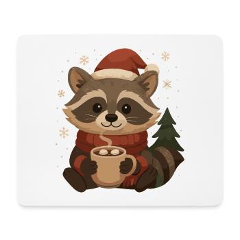 Raton laveur de Noël au cacao - Tapis de souris (format paysage) - blanc - Devant