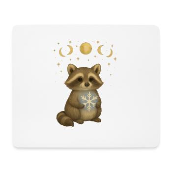 Magischer Weihnachts Waschbär - Mousepad (Querformat) - Weiß - Vorne
