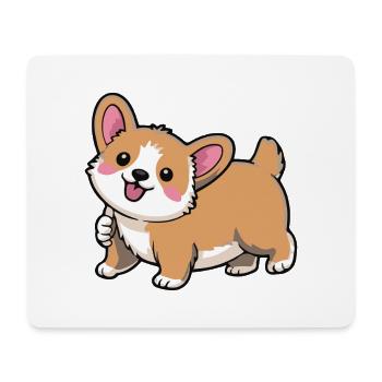 Corgi Schwanzwedeln - Mousepad (Querformat) - Weiß - Vorne