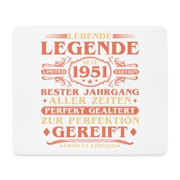 1951 Vintage Né Vintage 75ème Anniversaire - Tapis de souris (format paysage) - blanc - Devant