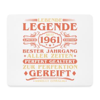 1961 Jahrgang geboren Vintage 65. Geburtstag - Mousepad (Querformat) - Weiß - Vorne