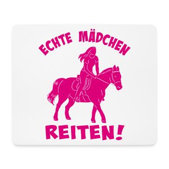 Vraie fille équitation silhouette - Tapis de souris (format paysage) - blanc - Devant