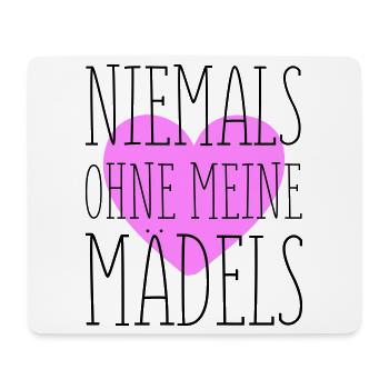 Meine Mädels Herz in Pink - Mousepad (Querformat) - Weiß - Vorne