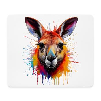 Kangaroo Color Explosion Portrait - Mouse Pad (horizontal) - white - Front