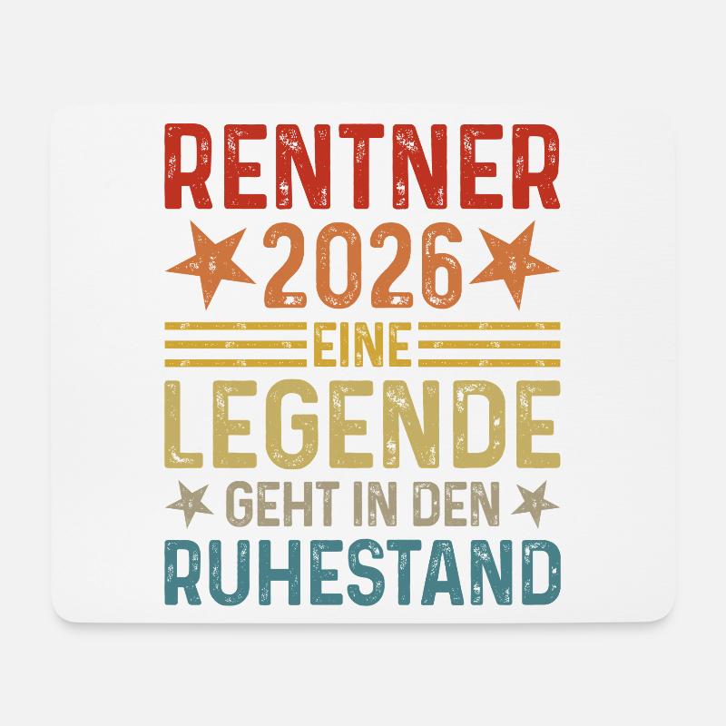 Rentner 2026 Eine Legende geht in den Ruhestand - Mousepad (Querformat) - Weiß