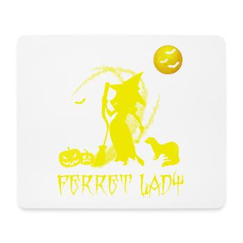 Ferret Lady Sorcière Halloween T-shirt drôle - Tapis de souris (format paysage) - blanc - Devant