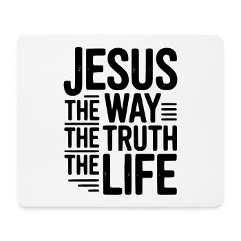 Jesus Der Weg Das Leben Das Leben - Mousepad (Querformat) - Weiß - Vorne
