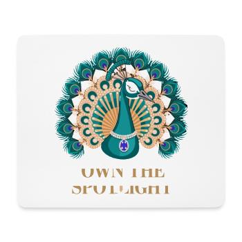 Motif paon : Own The Spotlight avec élégance et - Tapis de souris (format paysage) - blanc - Devant