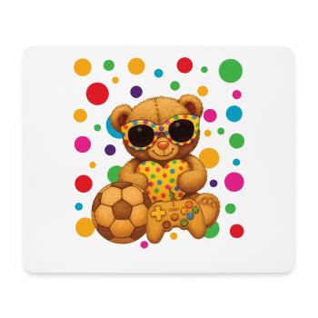 Spotty Teddy Bear T-Shirt – Dotted Cute Gamer - Mouse Pad (horizontal) - white - Front