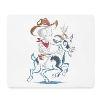 Squelette cow-boy sur chèvre - Tapis de souris (format paysage) - blanc - Devant