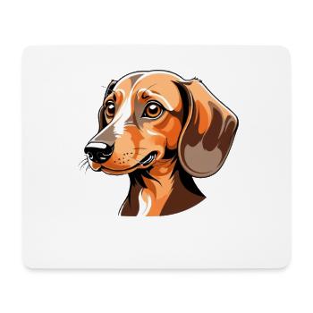 Dachshund Portrait Orange Cartoon - Mouse Pad (horizontal) - white - Front