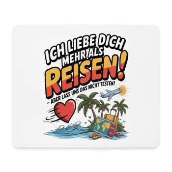 I love you more than traveling - Mouse Pad (horizontal) - white - Front