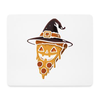 Kürbispizza mit Hexenhut - Mousepad (Querformat) - Weiß - Vorne