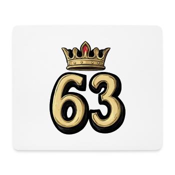 63 Nombre Couronne - Tapis de souris (format paysage) - blanc - Devant