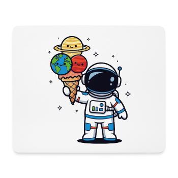 Astronaut Artwork Food Space Humor - Mouse Pad (horizontal) - white - Front