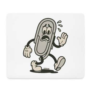 Retro Cartoon Paper Clip - Mouse Pad (horizontal) - white - Front