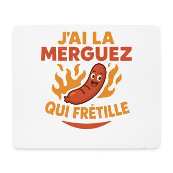 J’ai la merguez qui frétille humour barbecue - Tapis de souris (format paysage) - blanc - Devant