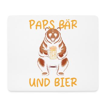 Soon Papa Beer Fan PAPS BEAR AND BEER Funny - Mouse Pad (horizontal) - white - Front