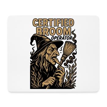 Certified Broom Operator Witch Halloween Costume - Mouse Pad (horizontal) - white - Front