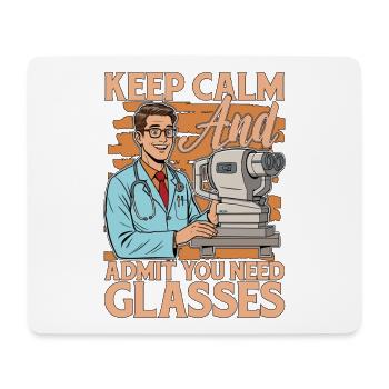Optometrist Keep Calm And Admit You Need Optician - Mousepad (Querformat) - Weiß - Vorne