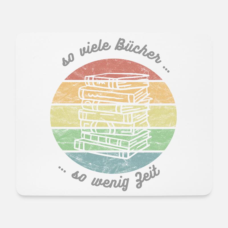 So viele Bücher ... so wenig Zeit, Buch lesen - Mousepad (Querformat) - Weiß