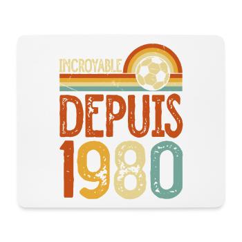 Erstaunlich seit 1980 Vintage Fußball - Mousepad (Querformat) - Weiß - Vorne