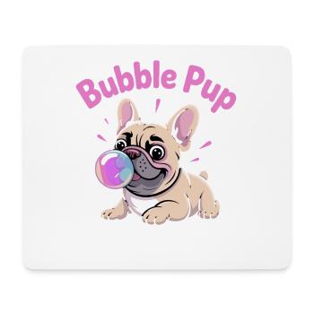 Bubble Pup Bouledogue Français avec bulle de savon - Tapis de souris (format paysage) - blanc - Devant