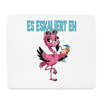 Es Eskaliert Eh Flamingo Party Lustig - Mousepad (Querformat) - Weiß - Vorne