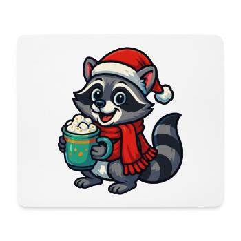 Raton laveur de Noël au cacao - Tapis de souris (format paysage) - blanc - Devant