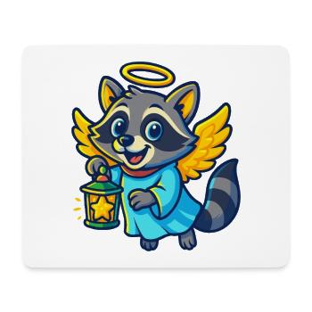 Conception de Noël Angel Raccoon - Tapis de souris (format paysage) - blanc - Devant