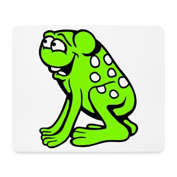 grenouille crapaud rire drôle idiot effronté assis bande dessinée - Tapis de souris (format paysage) - blanc - Devant