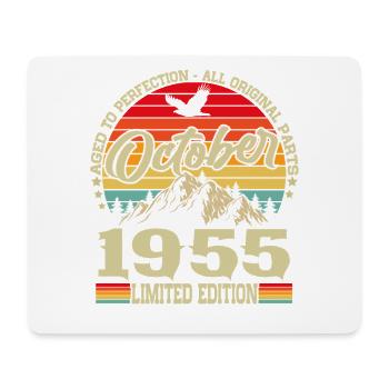 Oktober 1955 Jahrgang Vintage Retro Geburtstag - Mousepad (Querformat) - Weiß - Vorne