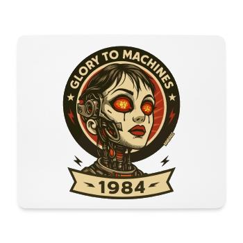 Ruhm den Maschinen Roboter - Mousepad (Querformat) - Weiß - Vorne