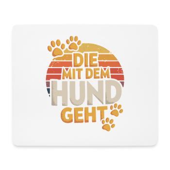 Walking With The Dog Retro Paws Dog Mom - Mouse Pad (horizontal) - white - Front