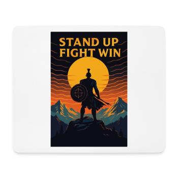 Stand Up Fight Win Warrior - Mouse Pad (horizontal) - white - Front