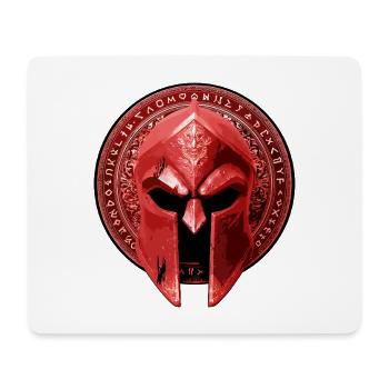 Casque Spartiate Gladiateur Rouge - Tapis de souris (format paysage) - blanc - Devant