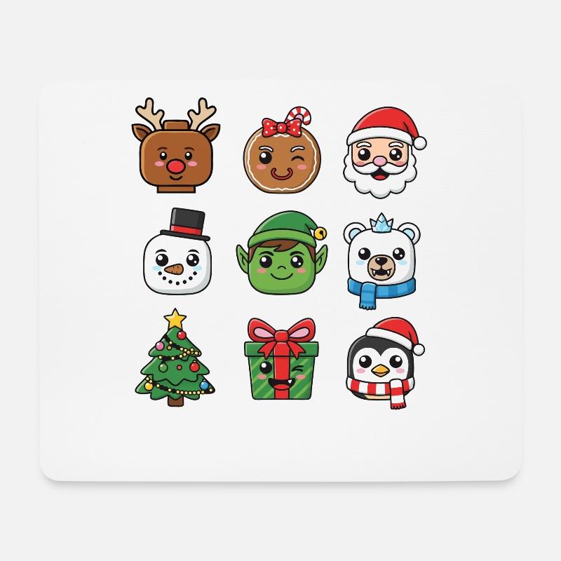 Weihnachten Baustein Köpfe Jugend Kind Weihnachten - Mousepad (Querformat) - Weiß