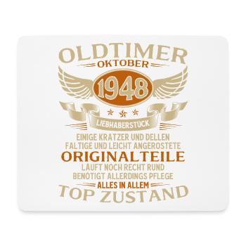 77th Birthday Gift Vintage Car October 1948 - Mouse Pad (horizontal) - white - Front