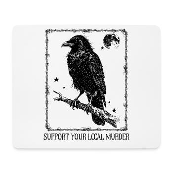 Support your local Murder - Crow - Mouse Pad (horizontal) - white - Front