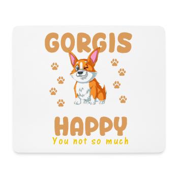 Le corgi me rend heureux - Tapis de souris (format paysage) - blanc - Devant