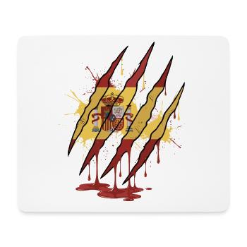 Scratch Mark Spain Flag Claw Grunge Style - Mouse Pad (horizontal) - white - Front