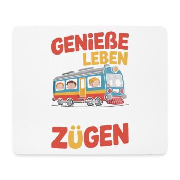 Bahn Genieße Das Leben In Vollen Zügen Eisenbahn - Mousepad (Querformat) - Weiß - Vorne