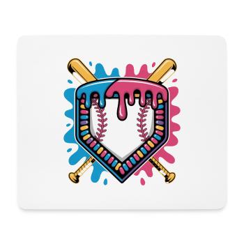 Bâtons de Plaque de Baseball Color Splash - Tapis de souris (format paysage) - blanc - Devant