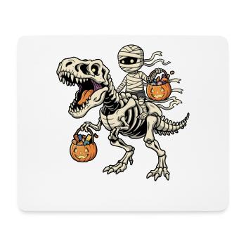 Mumie reitet Skelett T-Rex Halloween Dinosaurier - Mousepad (Querformat) - Weiß - Vorne