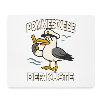Pommesdiebe der Küste Möwe Ostsee Nordsee - Mousepad (Querformat) - Weiß - Vorne