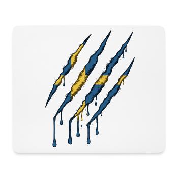 Sweden Flag Claw Grunge Sverige Scratch Trace - Mouse Pad (horizontal) - white - Front