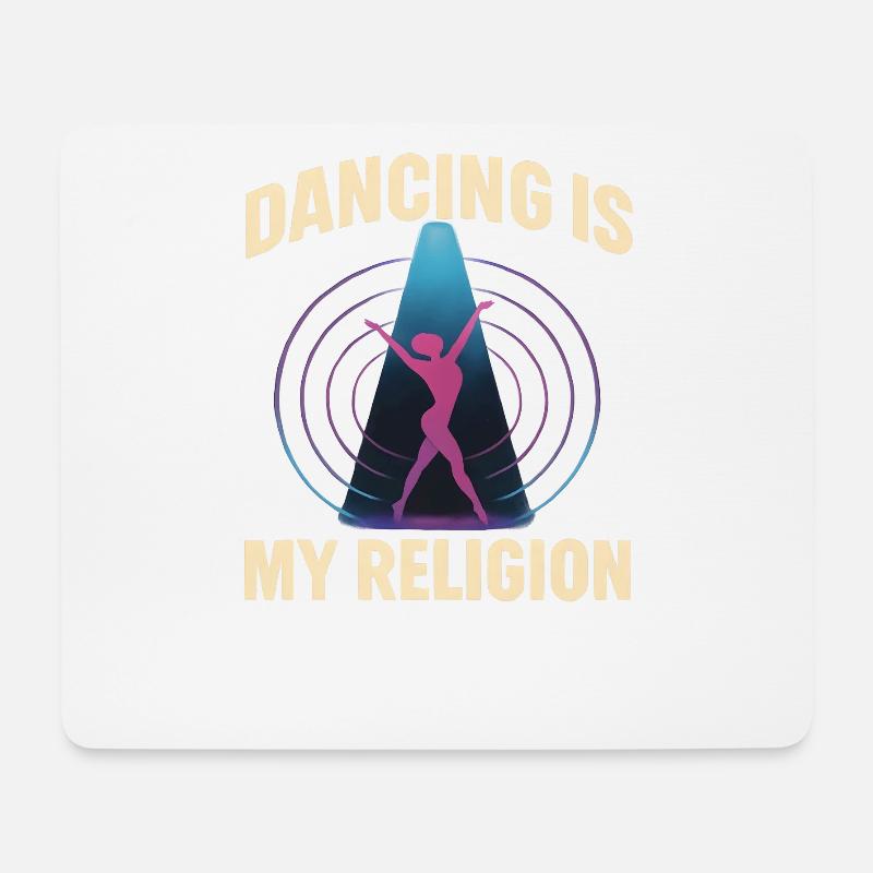 La danse est ma religion – Techno Rave - Tapis de souris (format paysage) - blanc
